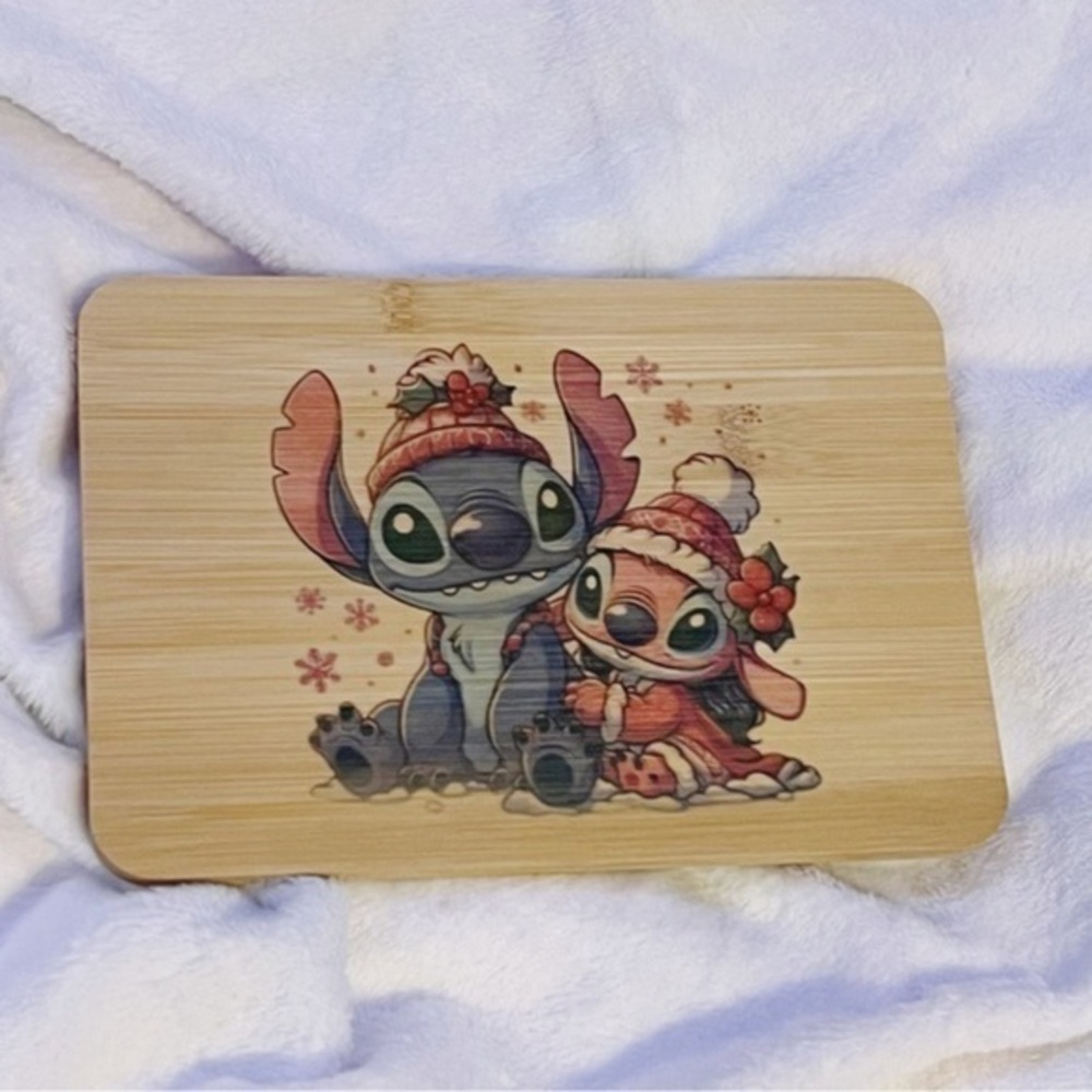 Stitch And Angel Bamboo Cutting Board